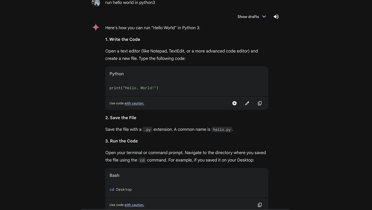 Run Hello World Python3